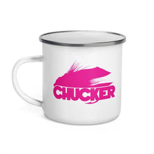 Load image into Gallery viewer, Pink Chucker Fly Enamel Mug - Chucker Fly Apparel
