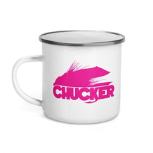 Load image into Gallery viewer, Pink Chucker Fly Enamel Mug - Chucker Fly Apparel