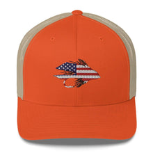Load image into Gallery viewer, Stars &amp; Stripes Muddler Trucker Hat - Chucker Fly Apparel
